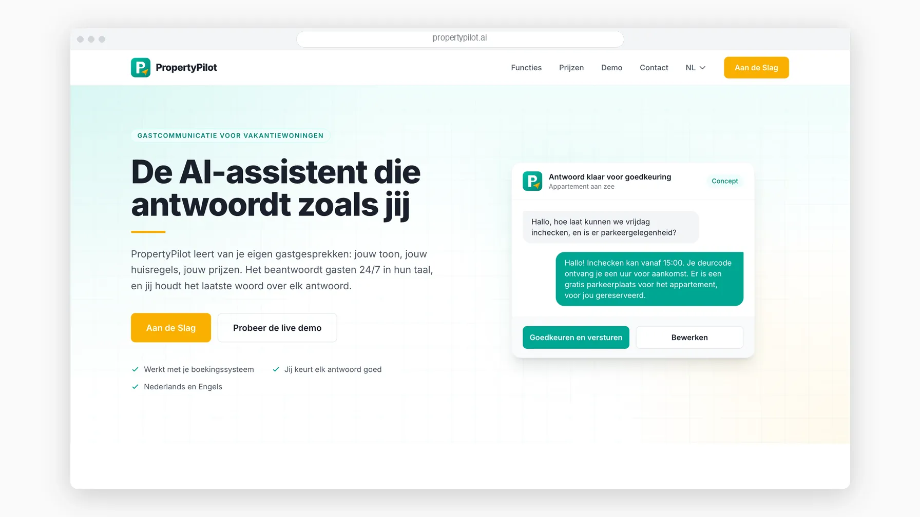 Gastvraag met een antwoord dat klaarstaat voor goedkeuring