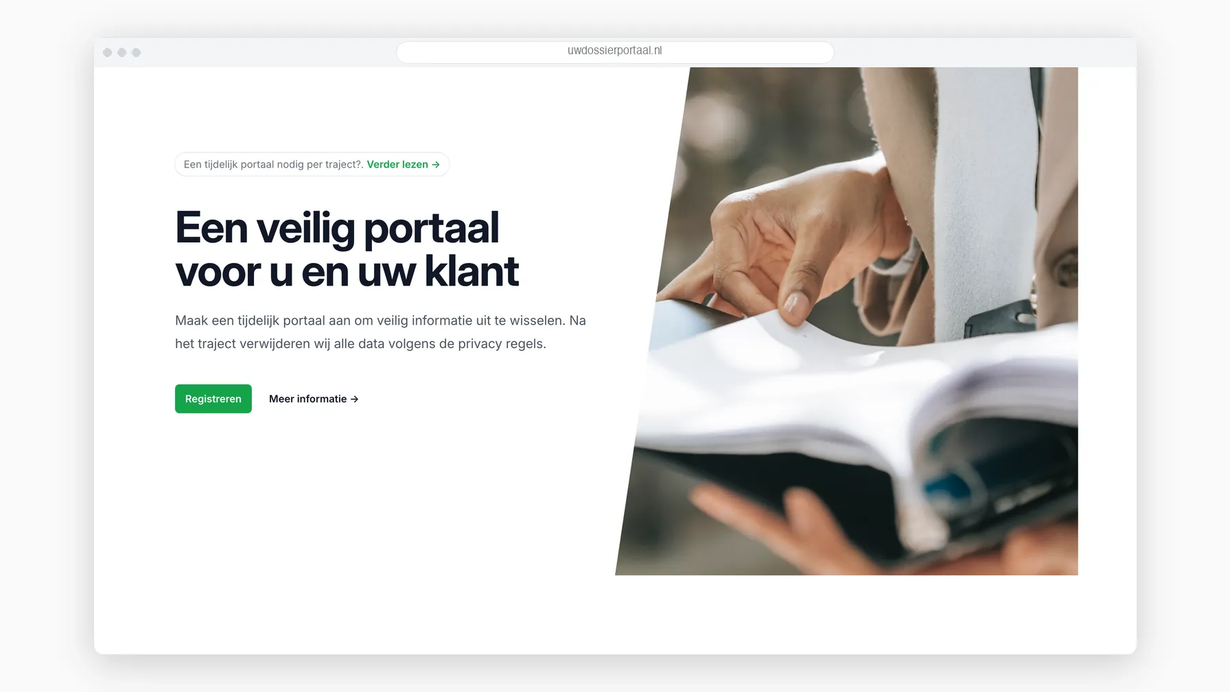 Beveiligd dossierportaal met aanmelden via sms-code